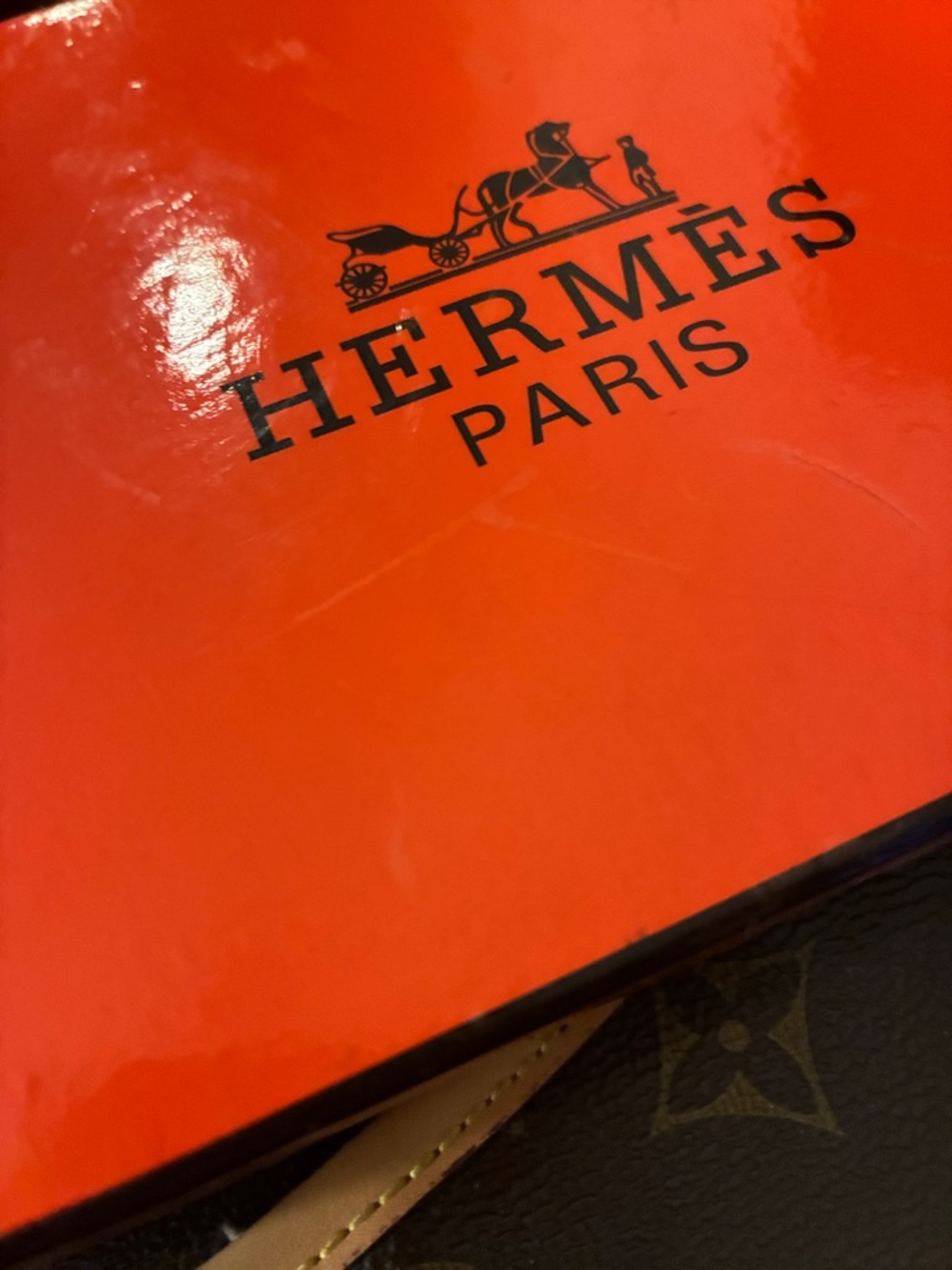 Hermes Orange Box with Black Logo